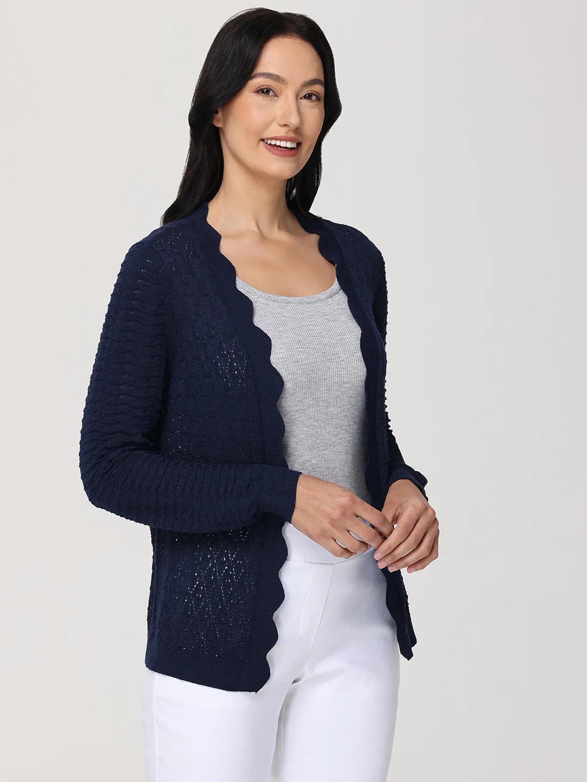 Scallop Pointelle Cardigan