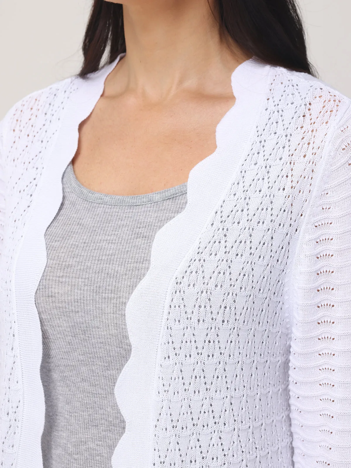 Scallop Pointelle Cardigan