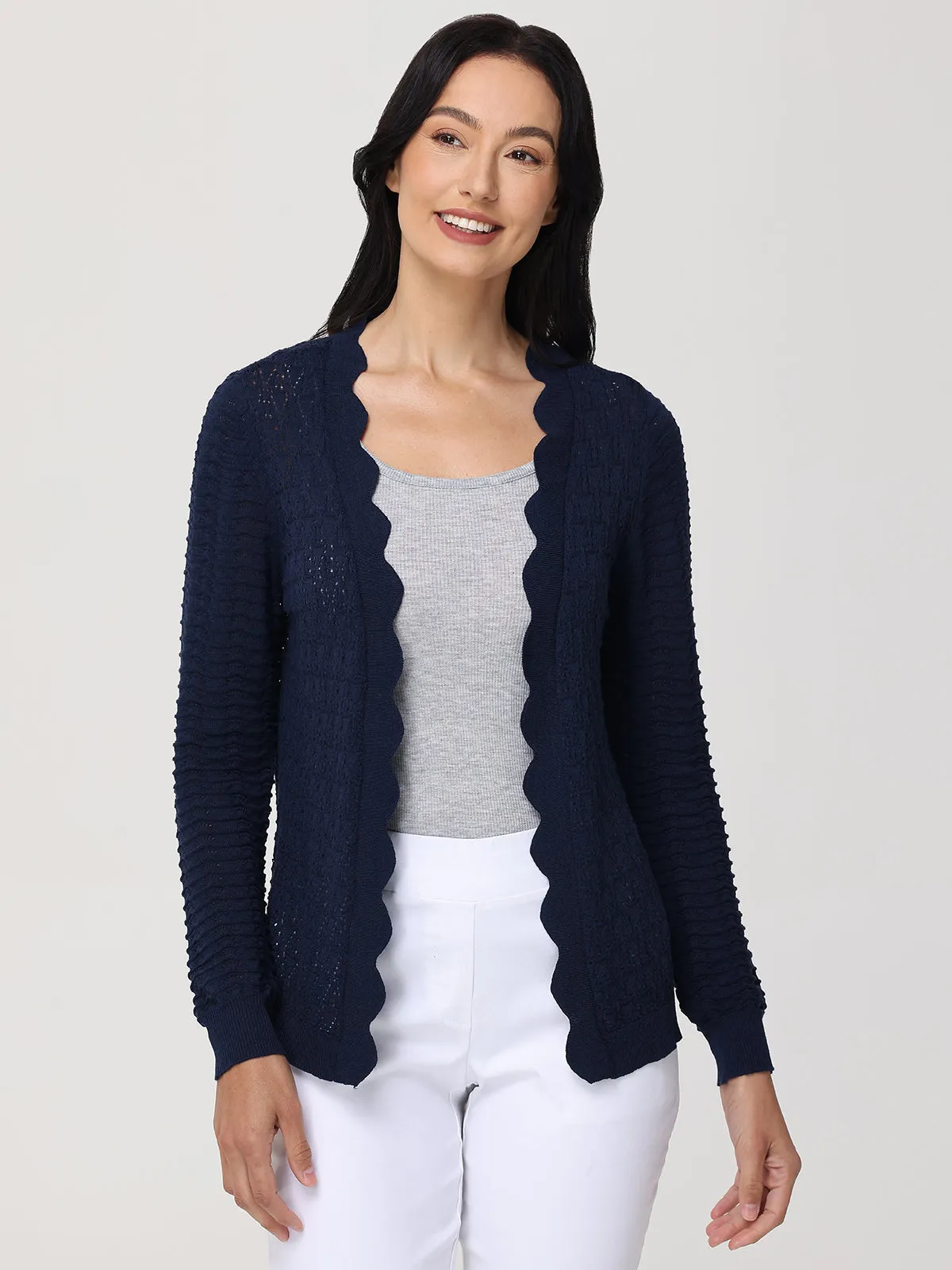 Scallop Pointelle Cardigan