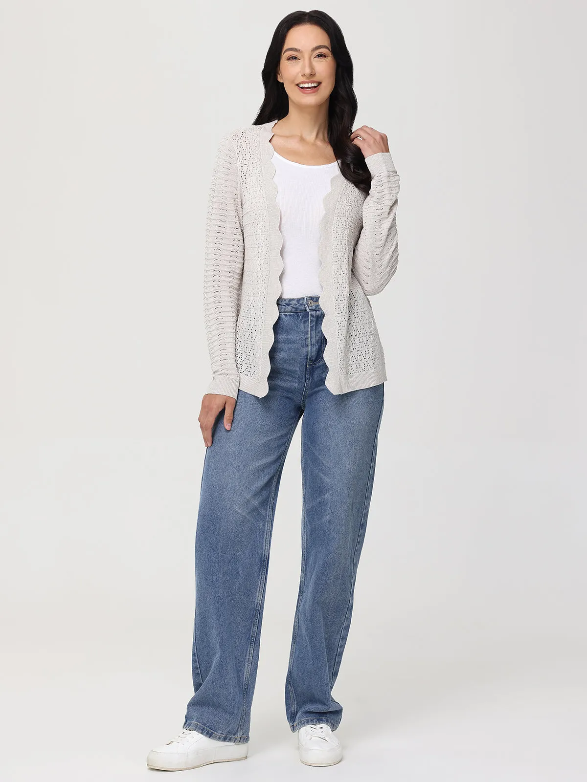 Scallop Pointelle Cardigan