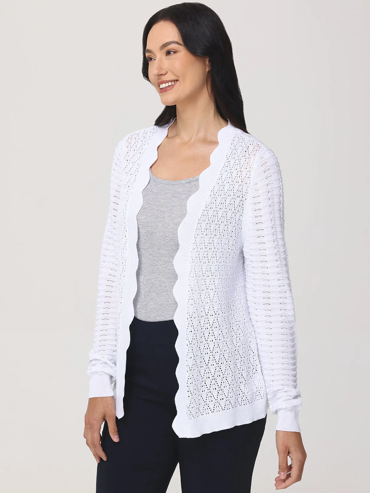 Scallop Pointelle Cardigan