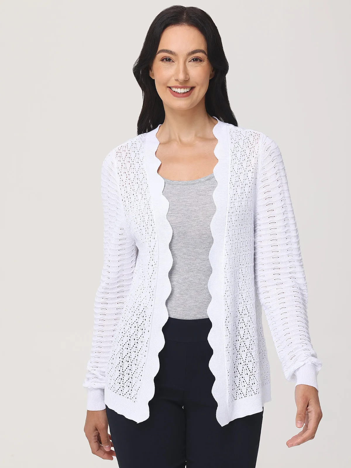 Scallop Pointelle Cardigan