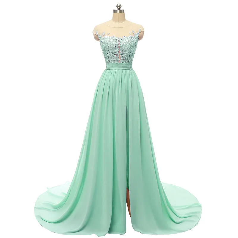 sd-hk Sleeveless Long Wedding Dress Hollowed Pattern