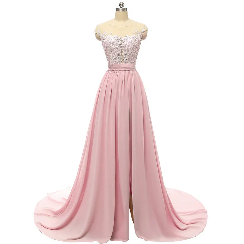 sd-hk Sleeveless Long Wedding Dress Hollowed Pattern