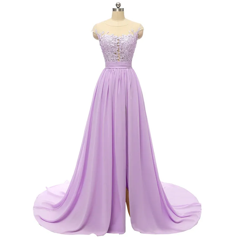 sd-hk Sleeveless Long Wedding Dress Hollowed Pattern
