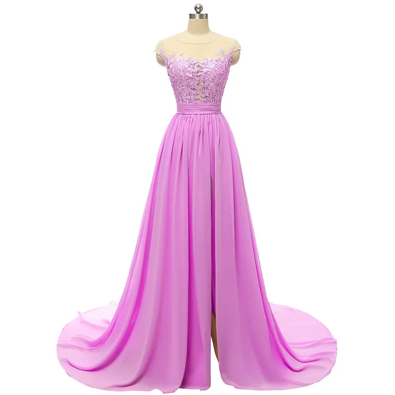 sd-hk Sleeveless Long Wedding Dress Hollowed Pattern