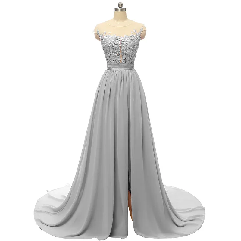 sd-hk Sleeveless Long Wedding Dress Hollowed Pattern