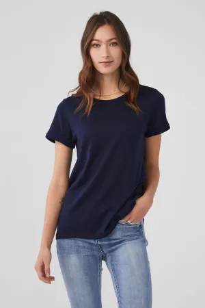 Short Sleeve Top in Solid Slub Jersey