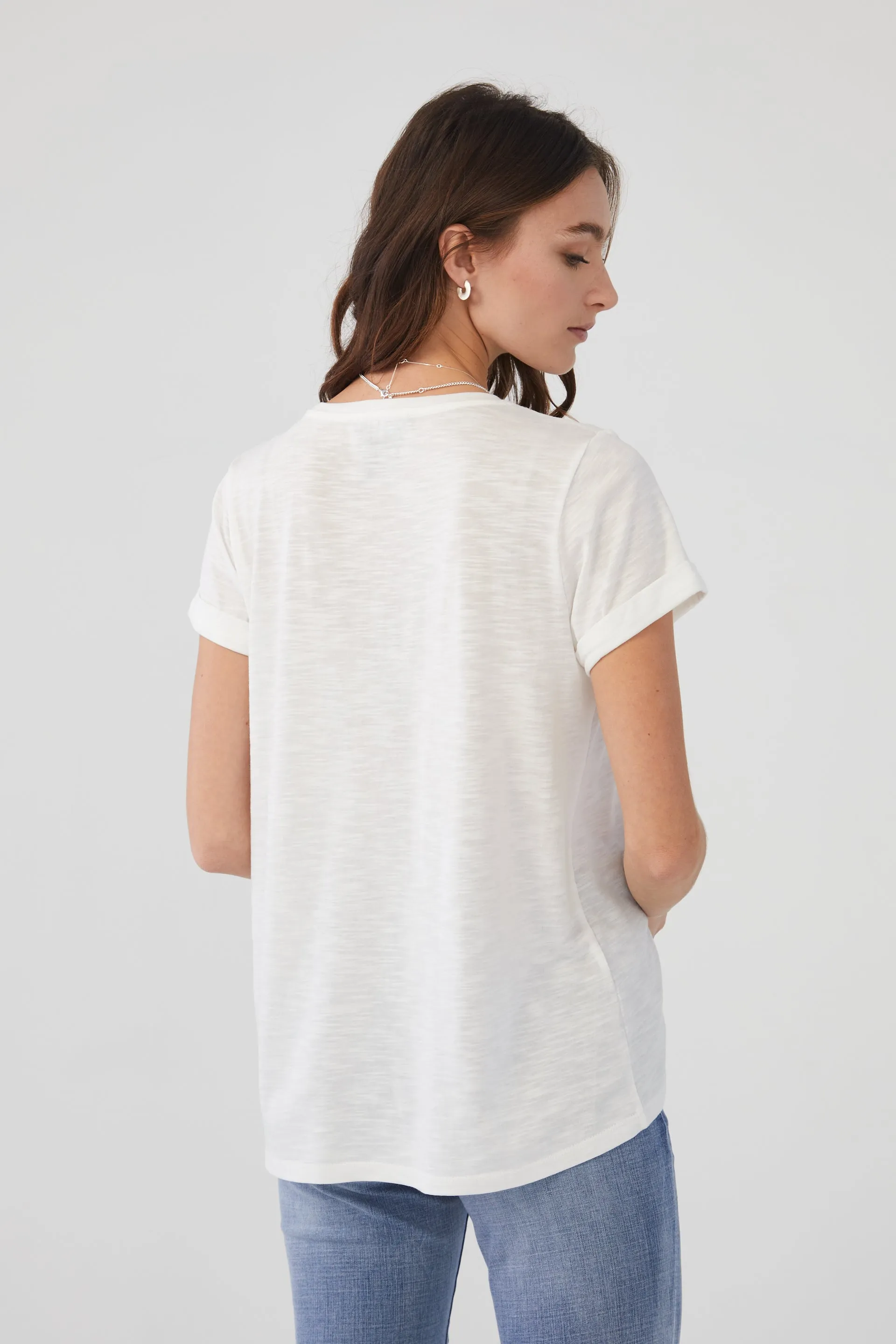 Short Sleeve Top in Solid Slub Jersey