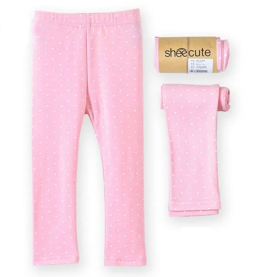 Skinny Leggings Long Pants, Polka Dots Printed Kids Pants
