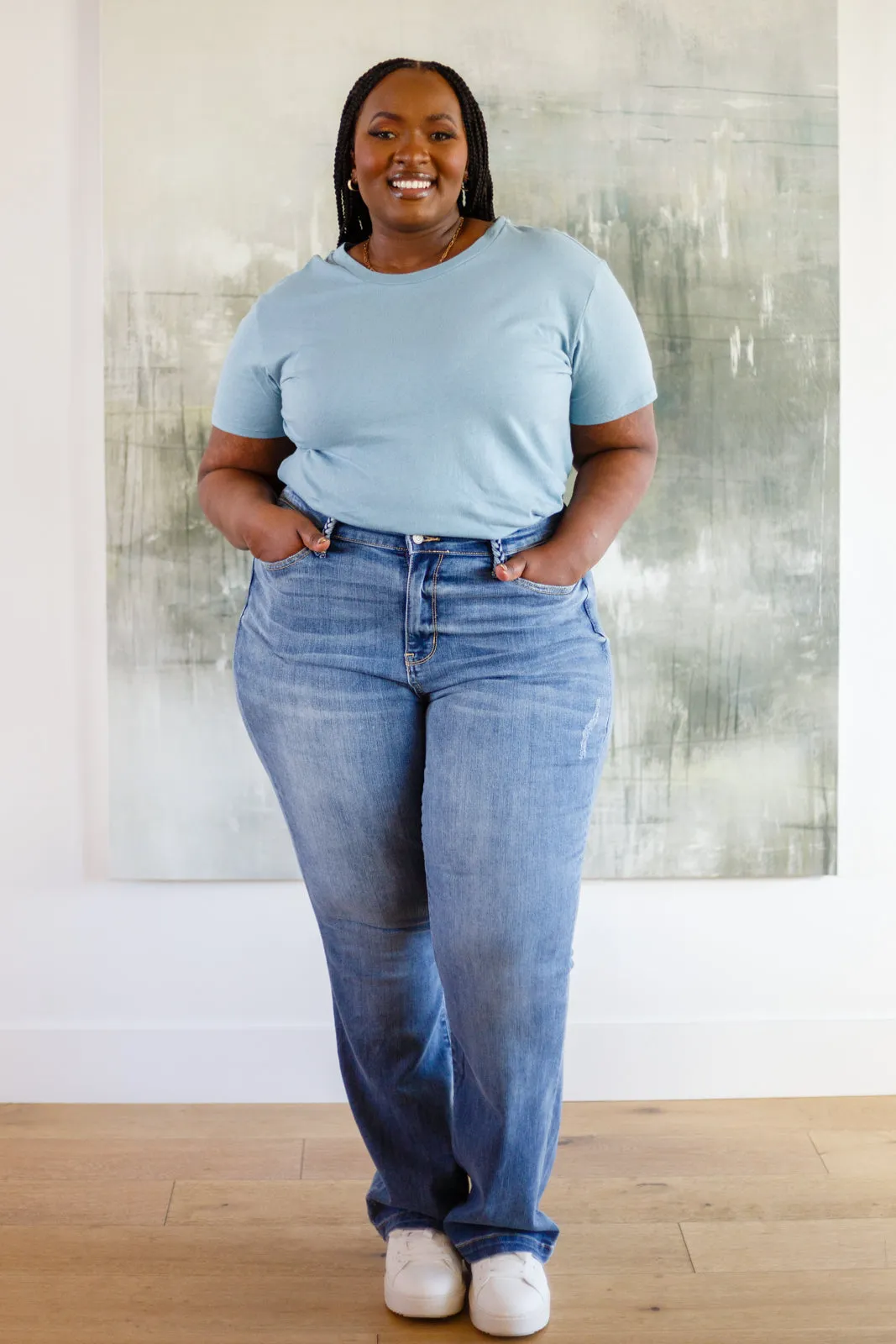 Sky Blue Relaxed Cotton Tee