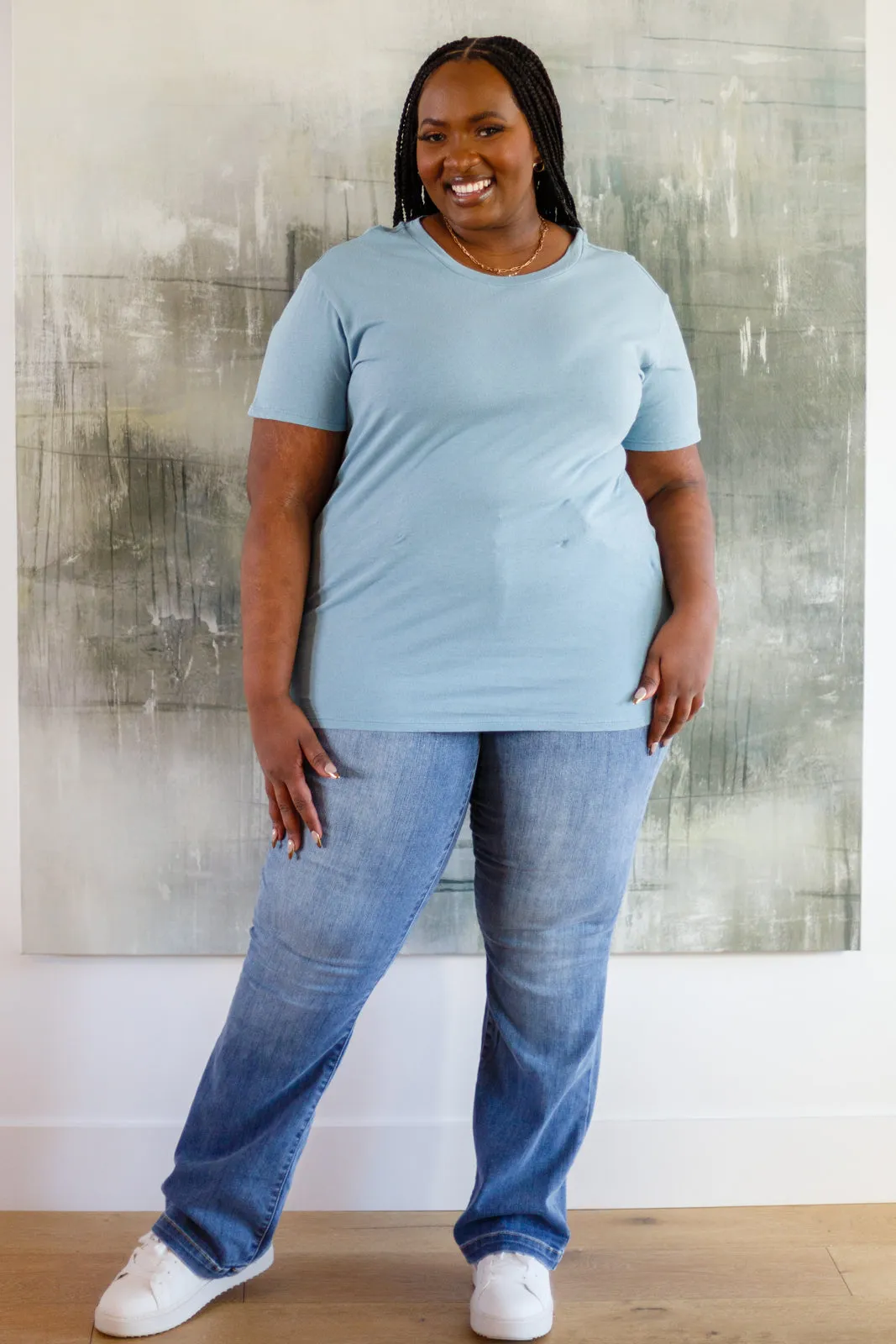 Sky Blue Relaxed Cotton Tee