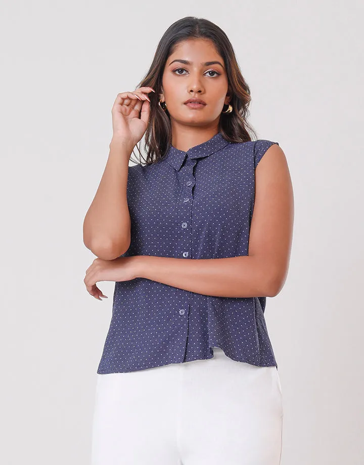 Sleeveless Collared Top