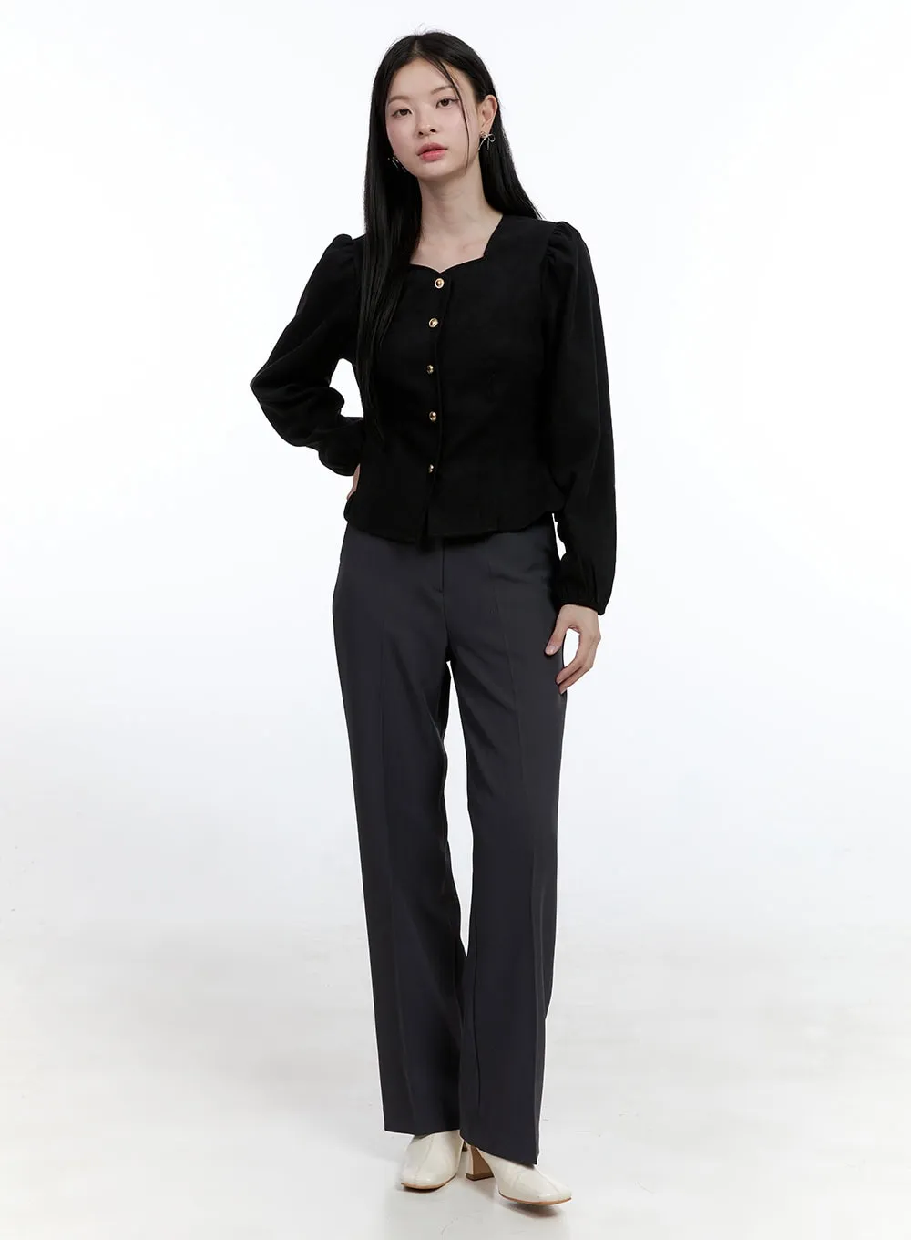 Solid Chic Tailored Pants OO429