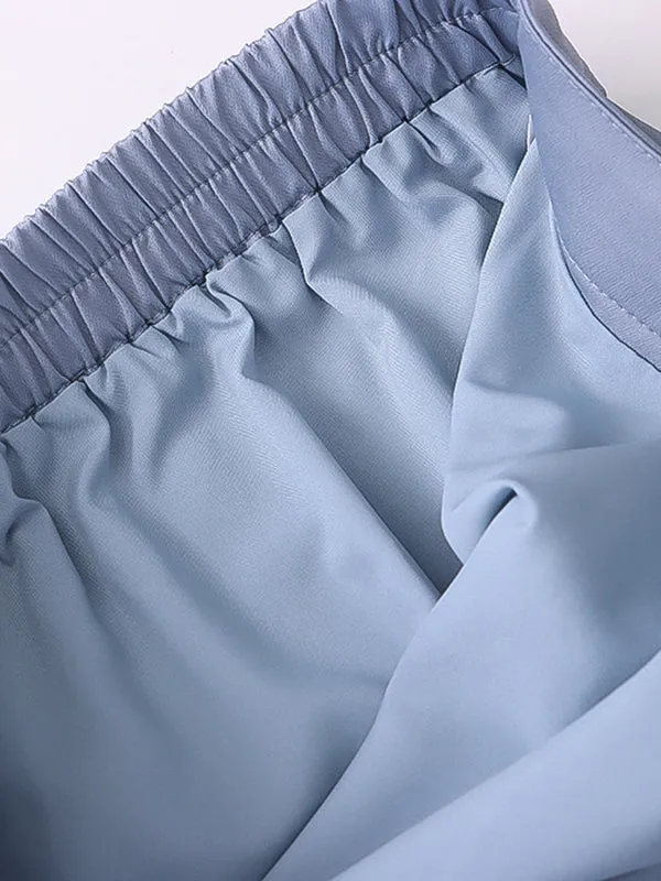 Solid Color Zipper A-Line High Waisted Skirts Bottoms