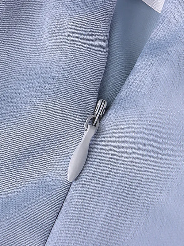 Solid Color Zipper A-Line High Waisted Skirts Bottoms
