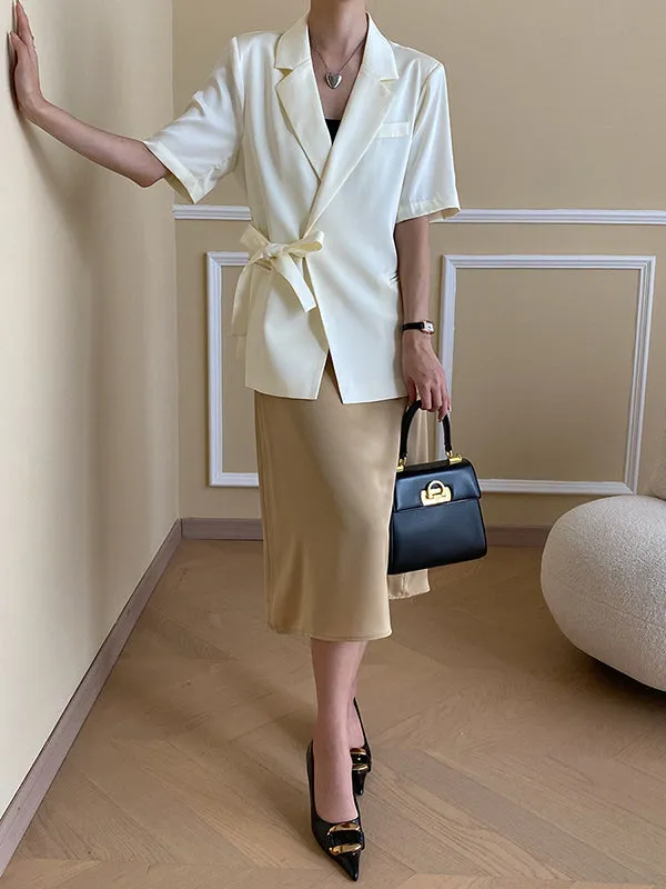 Solid Color Zipper A-Line High Waisted Skirts Bottoms