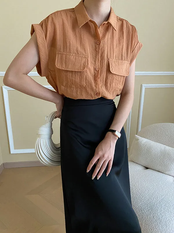 Solid Color Zipper A-Line High Waisted Skirts Bottoms