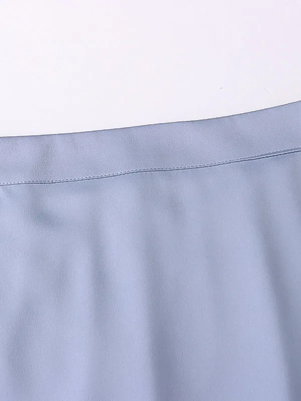 Solid Color Zipper A-Line High Waisted Skirts Bottoms