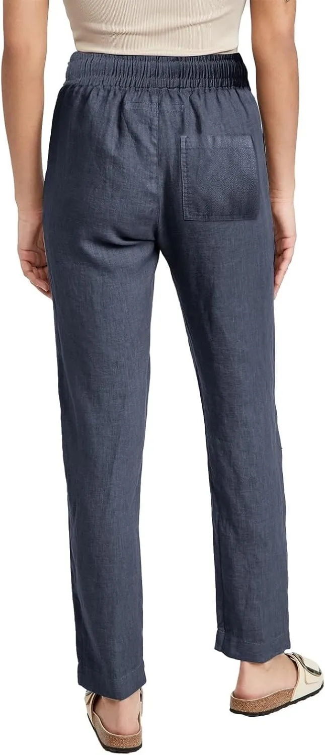 Straight Leg Linen Pants Women Summer Boho Pants Lightweight Loose Cotton Pants High Waisted Lounge Pants Trousers