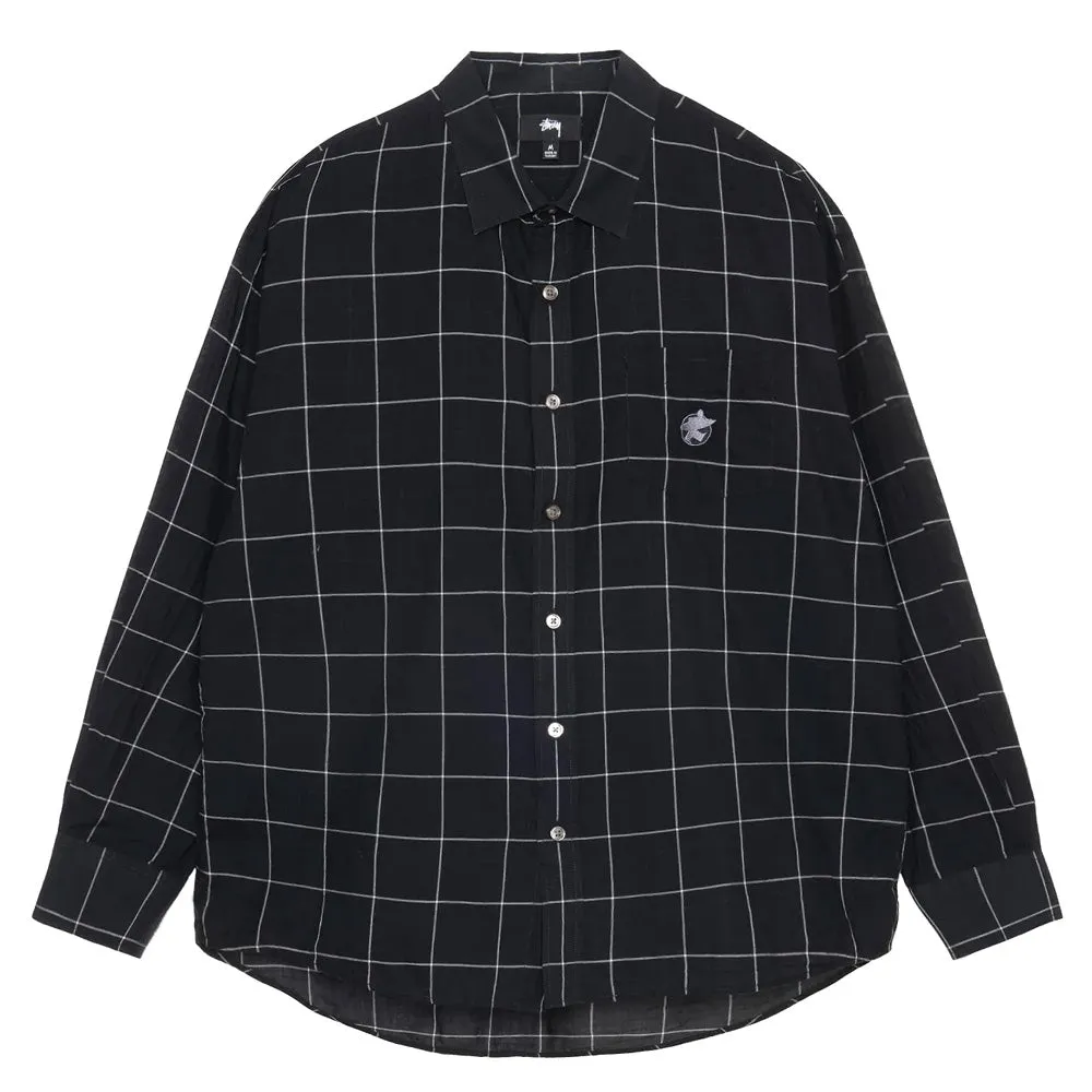 STÜSSY LIGHT WEIGHT CLASSIC SHIRT // BLACK WINDOWPANE