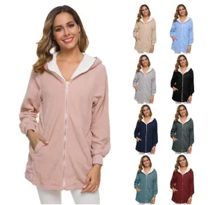 Styele Clothing Sweatwear Sweet Soft Good Fabric Women Hoodies Zip Up