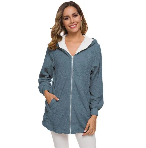 Styele Clothing Sweatwear Sweet Soft Good Fabric Women Hoodies Zip Up