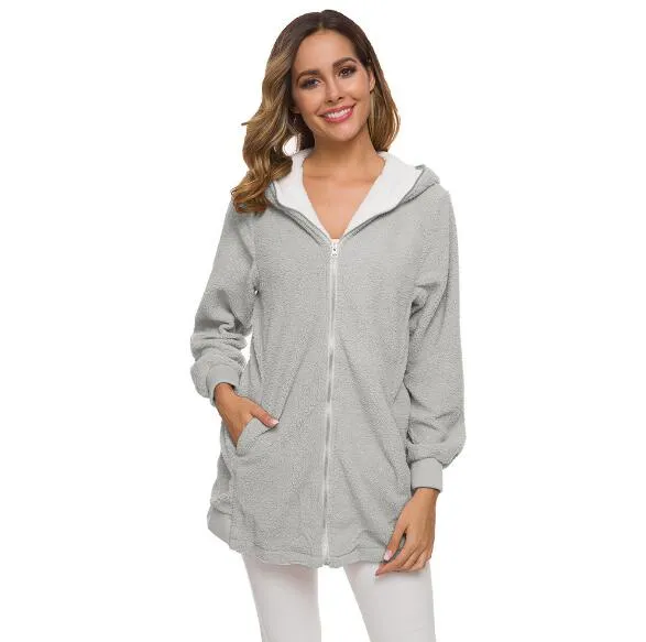 Styele Clothing Sweatwear Sweet Soft Good Fabric Women Hoodies Zip Up
