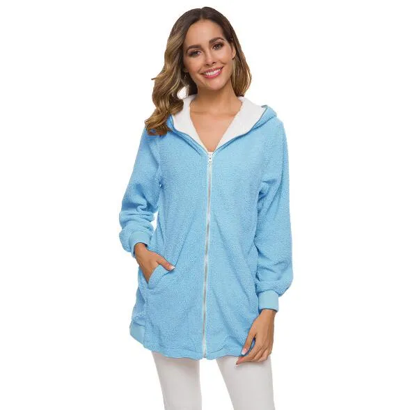 Styele Clothing Sweatwear Sweet Soft Good Fabric Women Hoodies Zip Up