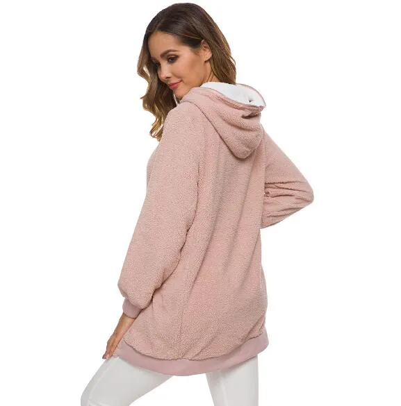 Styele Clothing Sweatwear Sweet Soft Good Fabric Women Hoodies Zip Up