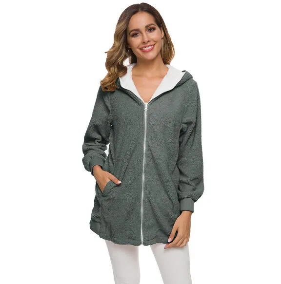 Styele Clothing Sweatwear Sweet Soft Good Fabric Women Hoodies Zip Up
