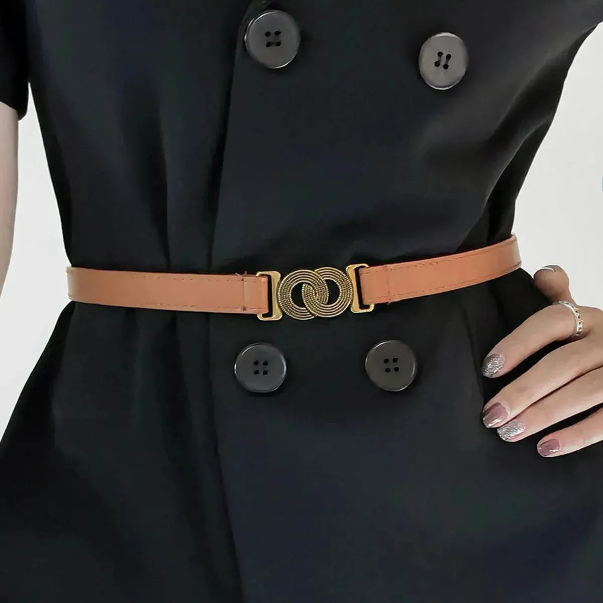 Stylish Alloy Buckle PU Leather Belt