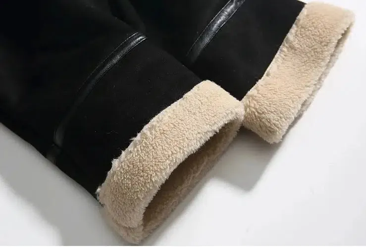 Suede Stand-Collar Plush Warm Coat