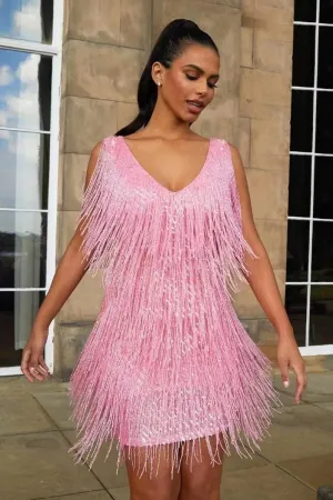 Tassel  Elegant Deep V Camisole Gown Dress