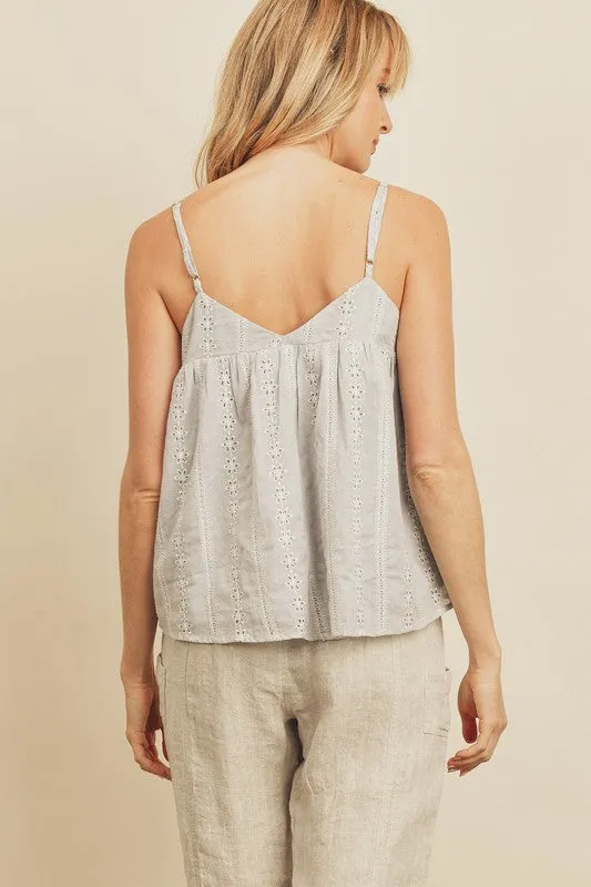 The Ayla Striped Eyelet Cami