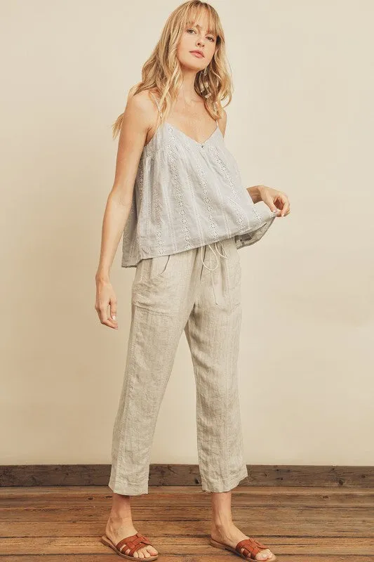 The Ayla Striped Eyelet Cami
