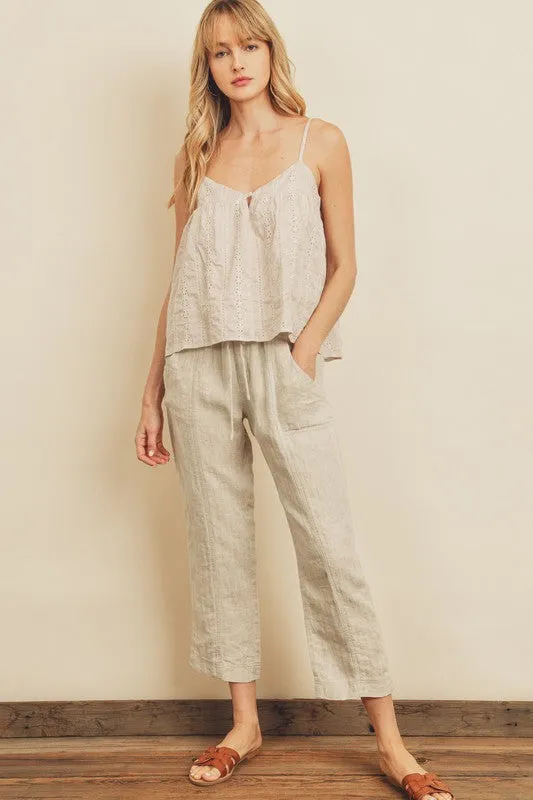 The Ayla Striped Eyelet Cami