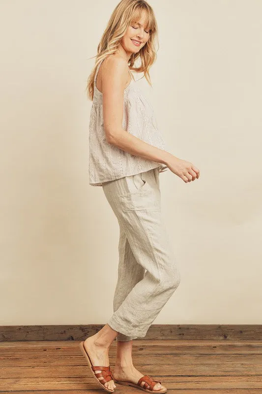 The Ayla Striped Eyelet Cami