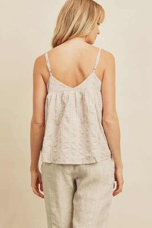 The Ayla Striped Eyelet Cami