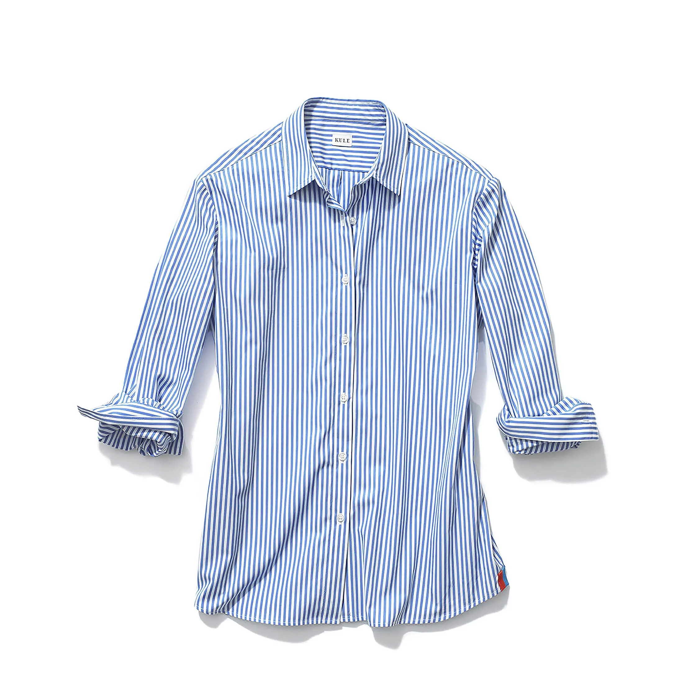 The Hutton Oversized Shirt - White/Royal Blue