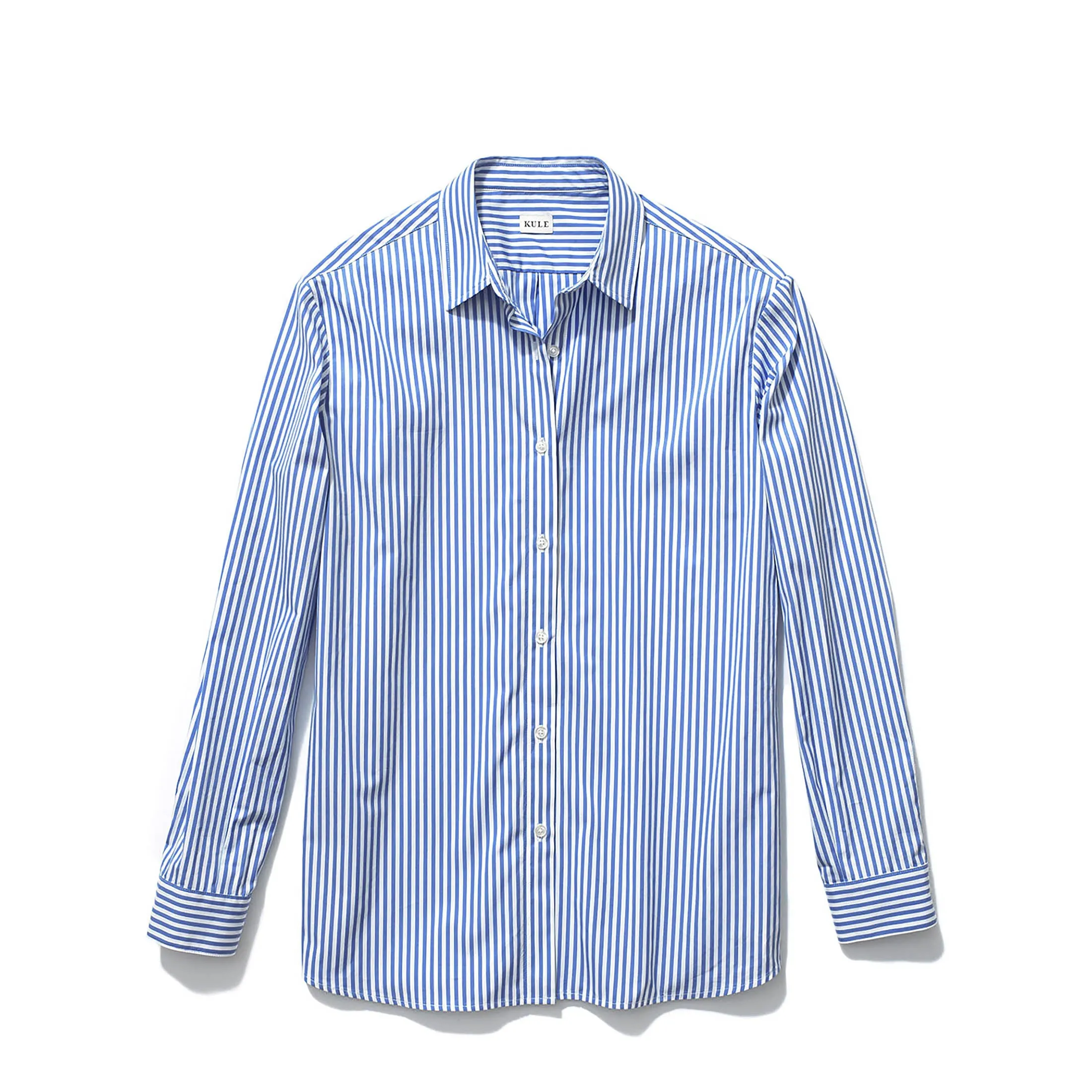 The Hutton Oversized Shirt - White/Royal Blue