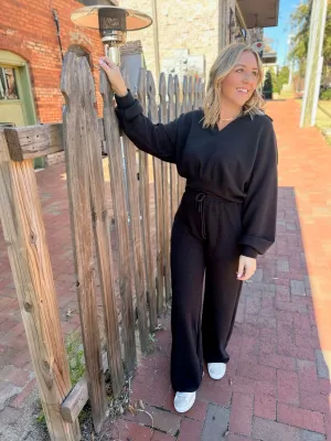 The Way You Miss Me Knit Pants with Pockets- Black