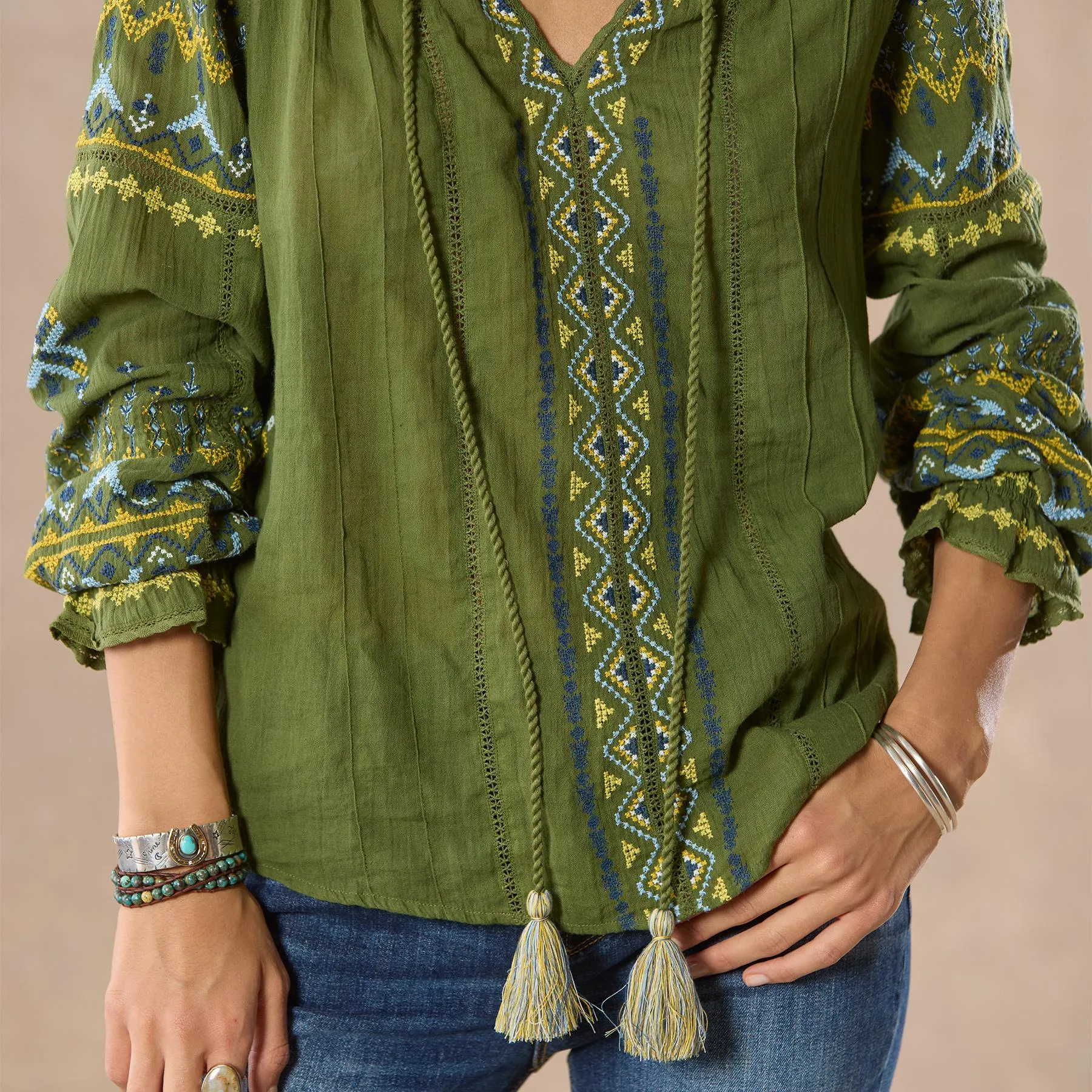Totora Embroidered Top, Petite