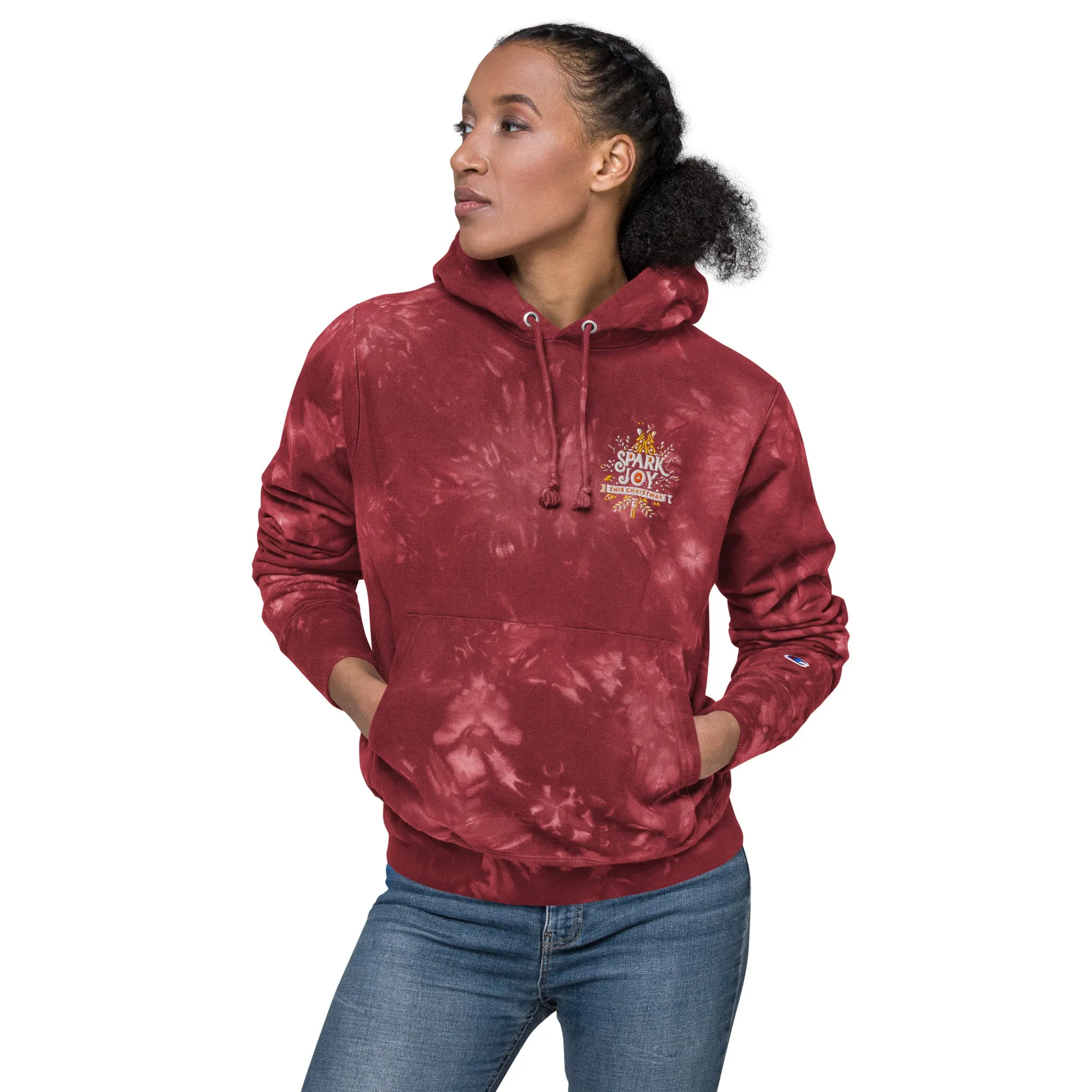 Unisex Champion Tie-dye Unisex Hoodie Spark Joy