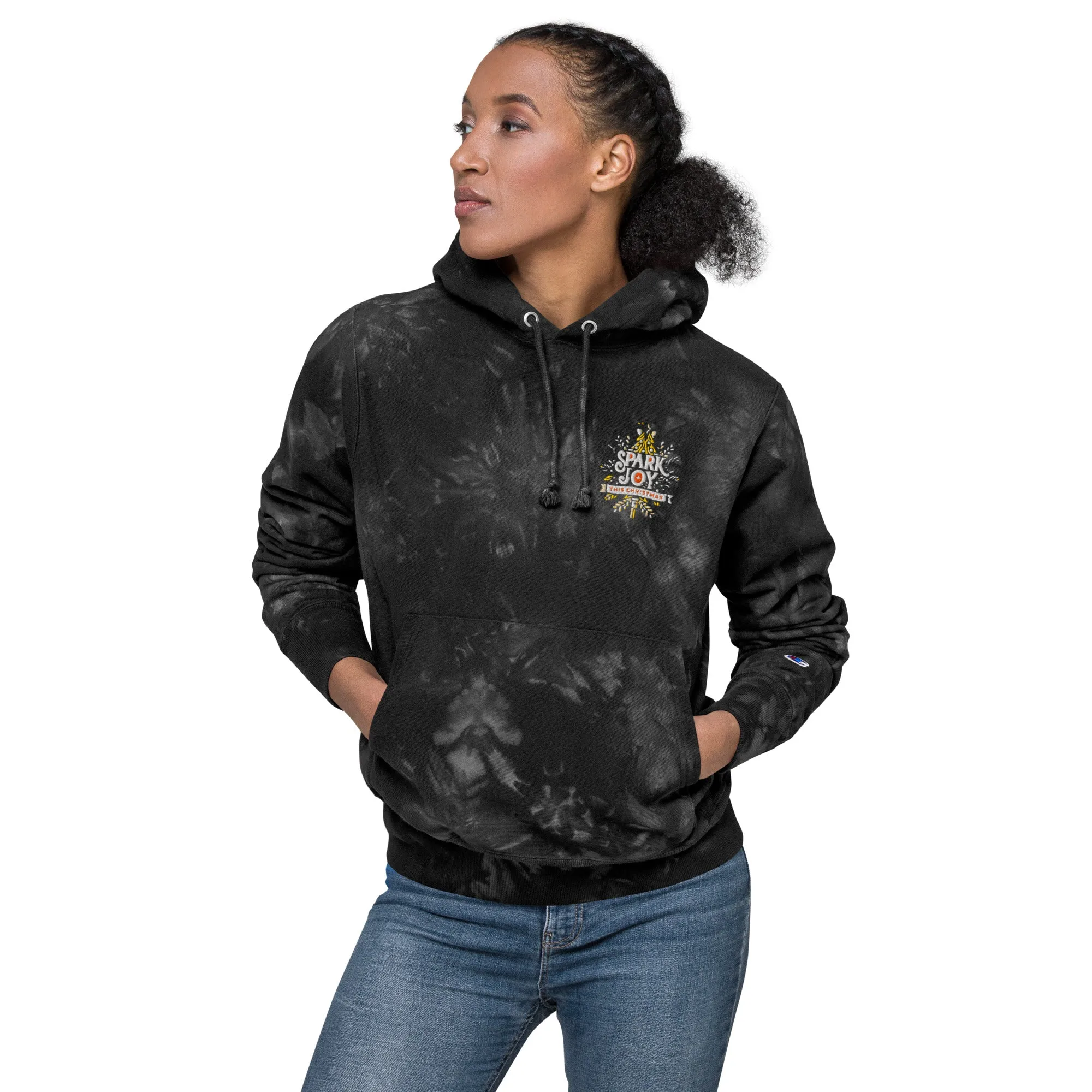 Unisex Champion Tie-dye Unisex Hoodie Spark Joy