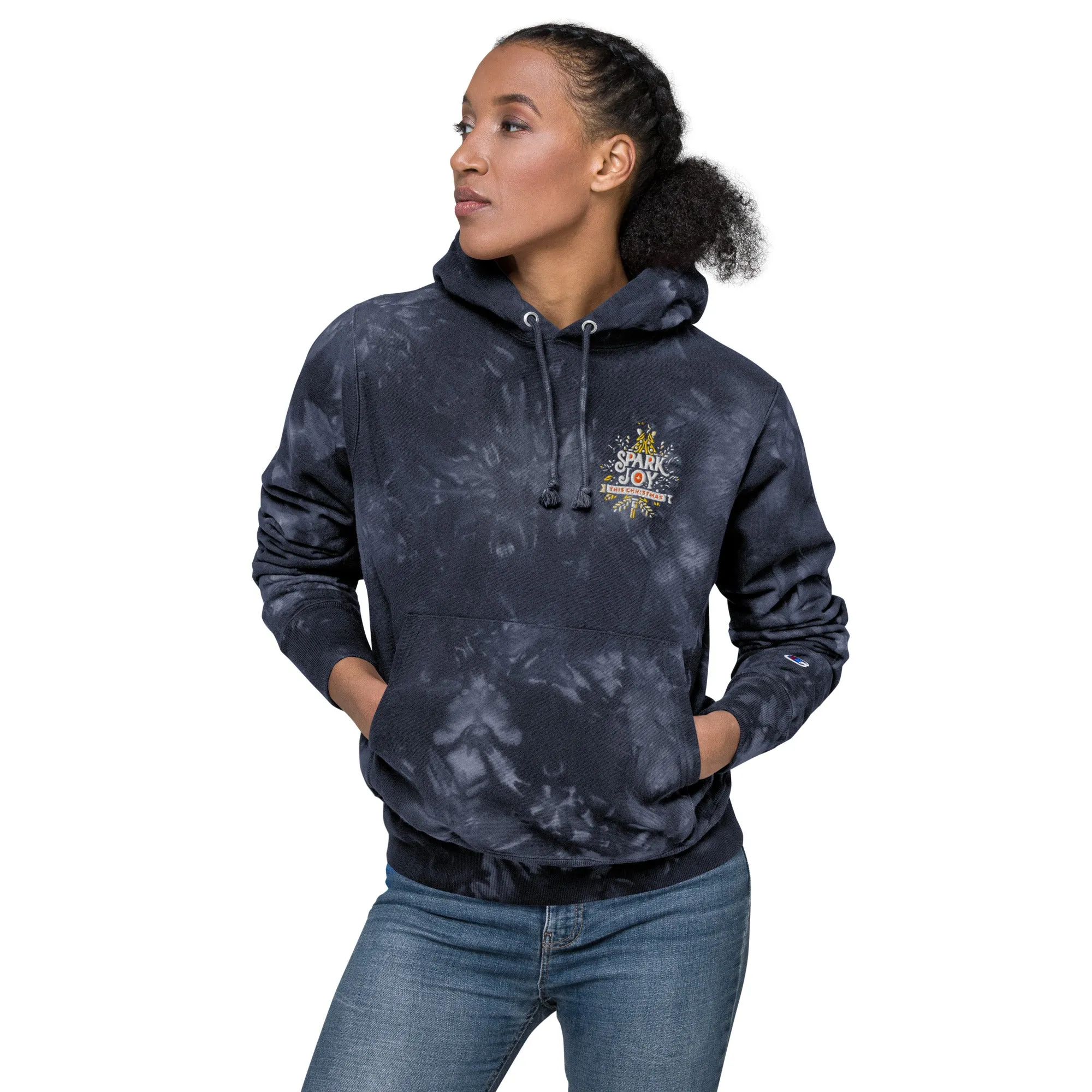 Unisex Champion Tie-dye Unisex Hoodie Spark Joy