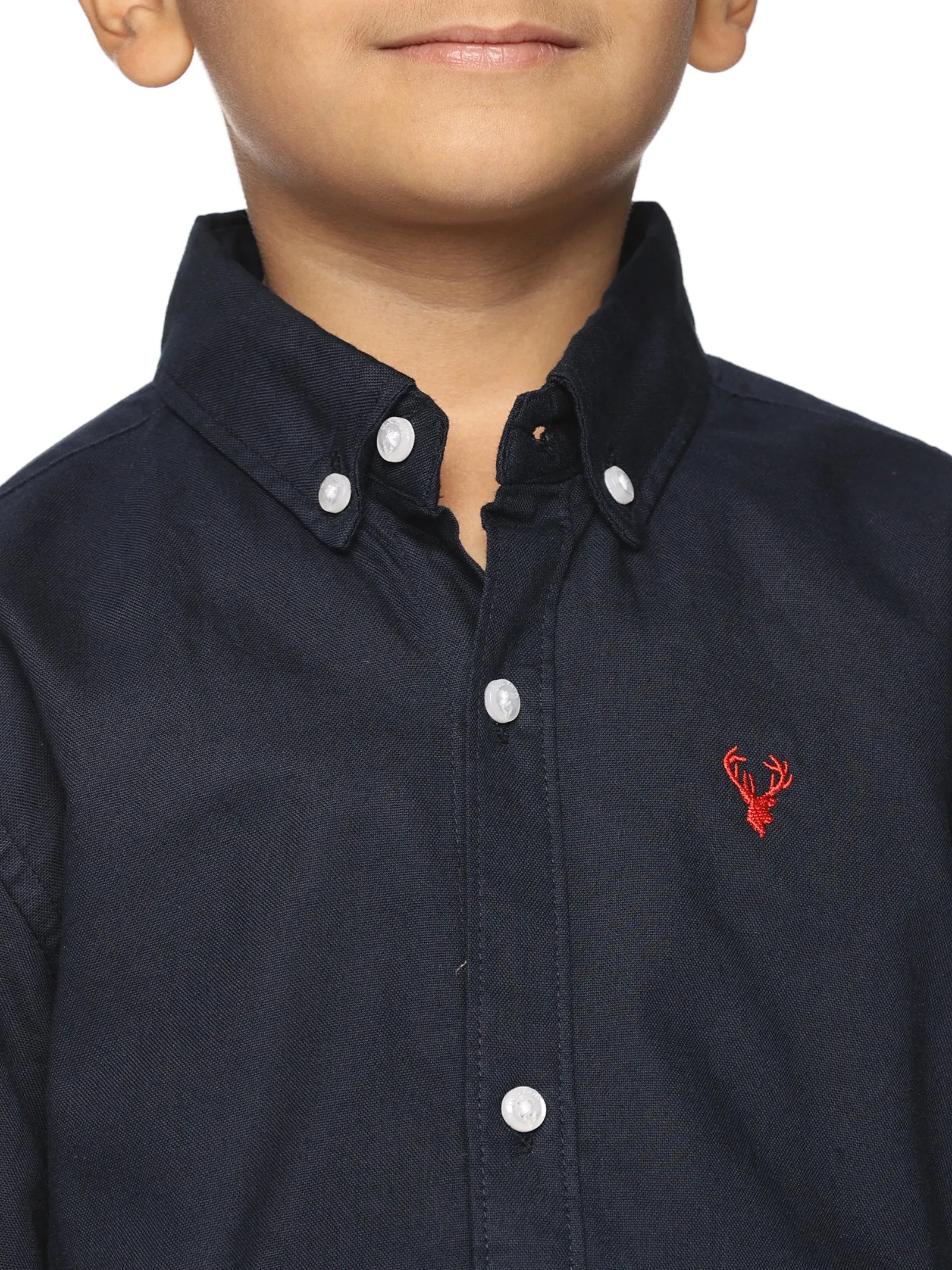 U.S. ELK Boys' and Men's Long Sleeve Button Down Dress Shirts- Navy Blue