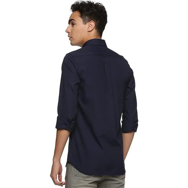 U.S. ELK Boys' and Men's Long Sleeve Button Down Dress Shirts- Navy Blue