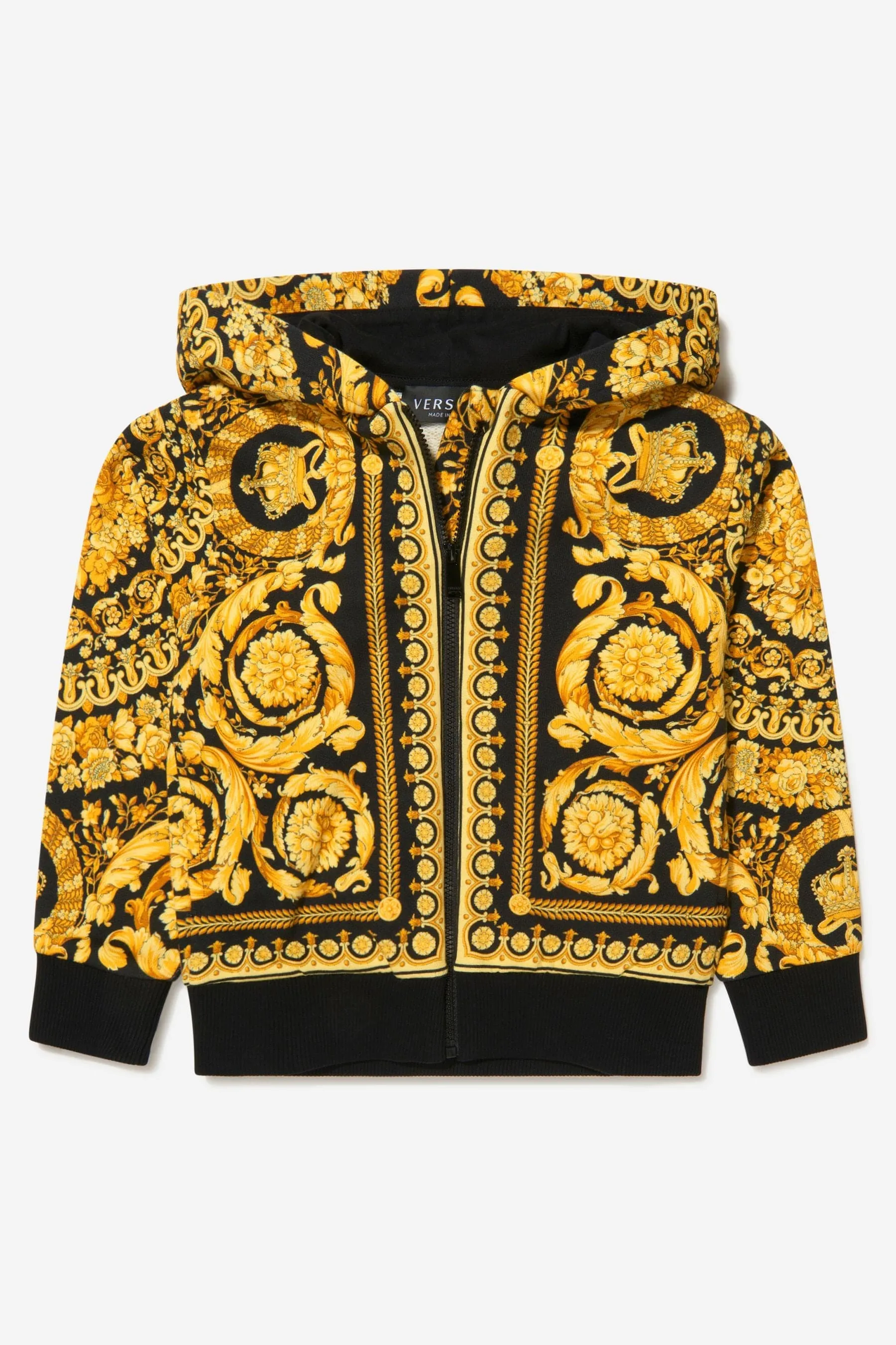 Versace Kids Barocco Zip Up Hoodie