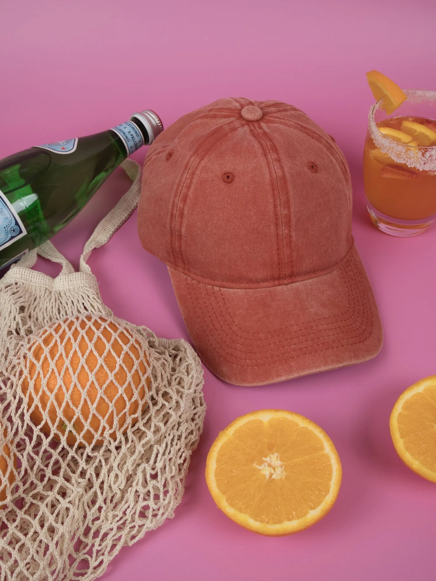 Vintage Washed Cap - 100% Cotton - Byron Bay - Burnt Orange